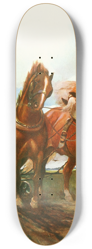 Christopher Clark - Suffolk Horses 8.25 inch art skate deck