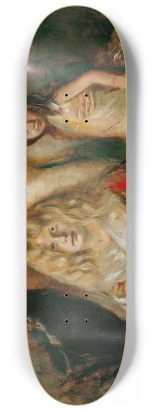 Franz von Lenbach - Franz von Lenbach with his wife and daughters 8.25 inch art skate deck