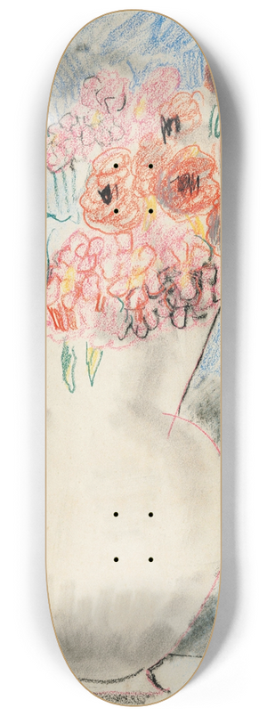 Christopher Wood - Pink Flowers in a Vase 8.25 inch art skate deck