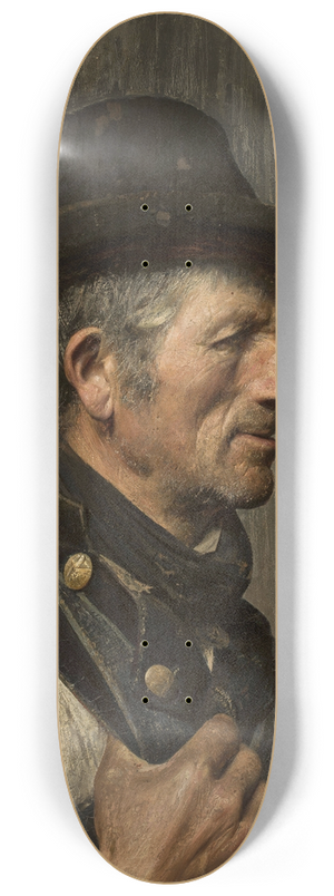 Franz von Lenbach - Portrait of a peasant in a hat 8.25 inch art skate deck