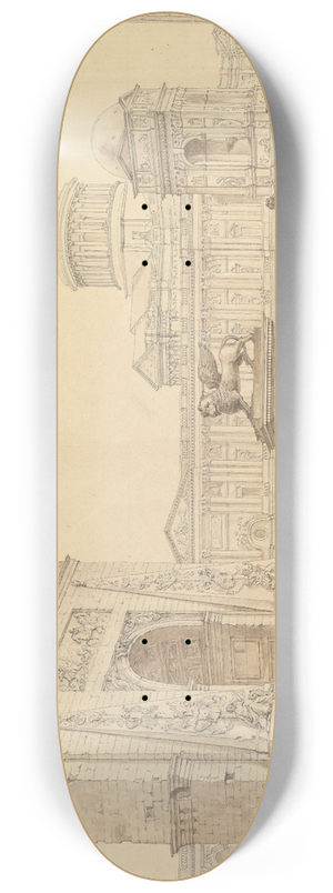 circle of Hubert Robert - Monuments of Paris 8.25 inch art skate deck
