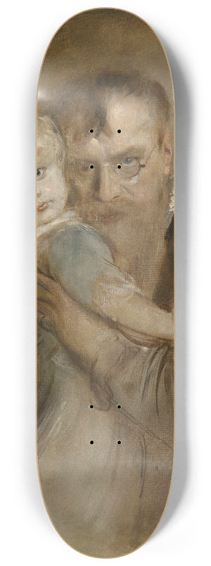 Franz von Lenbach - Selbstportrait mit Tochter Marion 8.25 inch art skate deck
