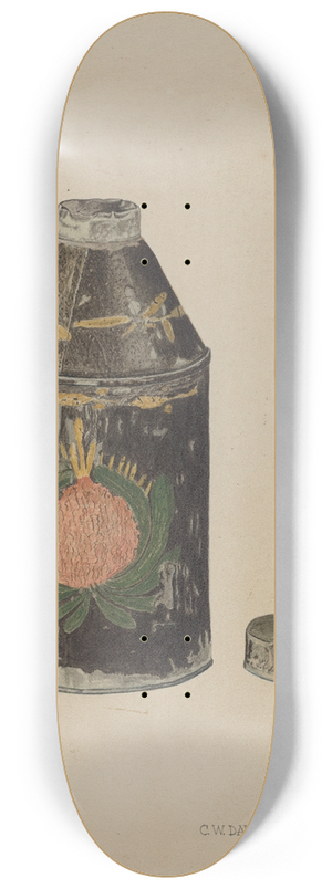 Clarence W. Dawson - Toleware Tin Tea Caddy 8.25 inch art skate deck