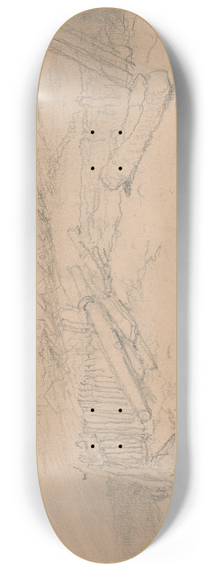 Clarkson Stanfield - Study of a Dry Dock with Boat 8.25 inch art skate deck