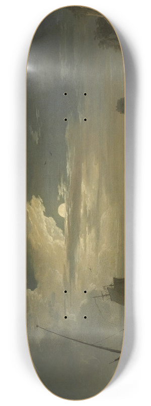 Claude-Joseph Vernet - A Mediterranean Inlet By Moonlight 8.25 inch art skate deck
