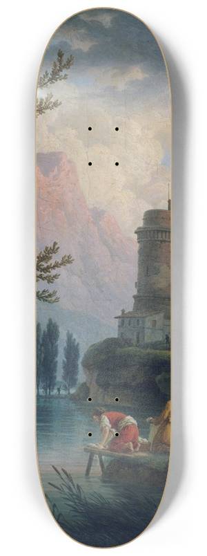 Claude-Joseph Vernet - Paysage avec lavandires 8.25 inch art skate deck