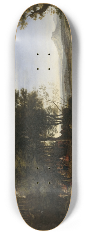 Claude Lorrain - Landscape with Apollo and the Muses 8.25 inch art skate deck