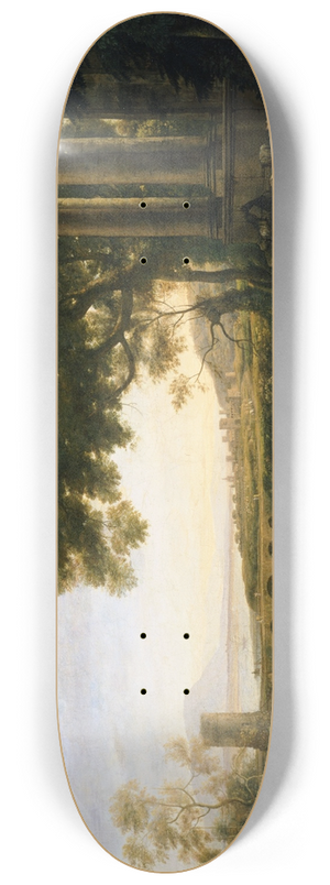 Claude Lorrain - Landscape with Nymph and Satyr Dancing 8.25 inch art skate deck