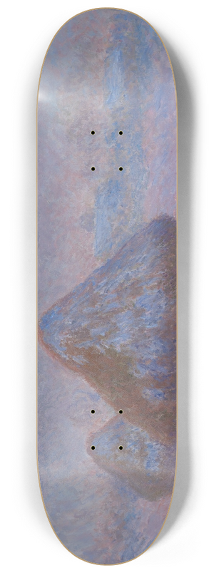 Claude Monet - Stacks of Wheat (Sunset, Snow Effect) 8.25 inch art skate deck