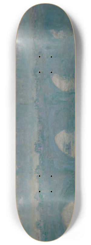 Claude Monet - Waterloo Bridge, Gray Weather 8.25 inch art skate deck