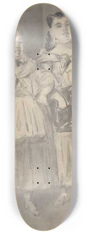 Constantin Guys - Two Fat Peasant Women 8.25 inch art skate deck