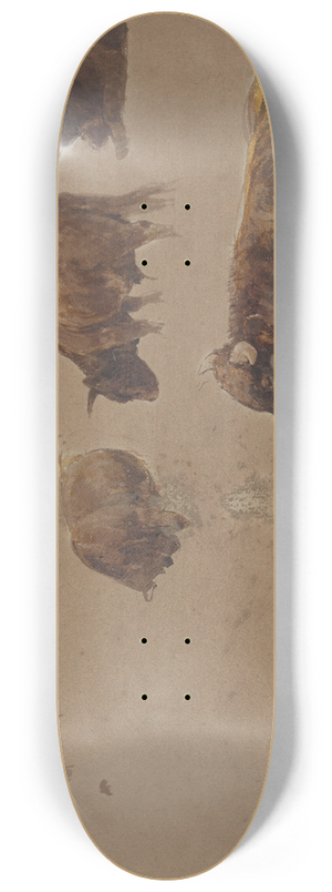 Constant Troyon - Studies ofCattle 8.25 inch art skate deck