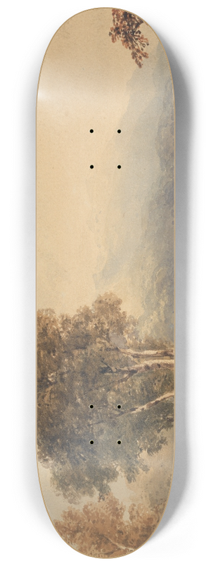 Copley Fielding - Mountainous Landscape with Lake and Stream 8.25 inch art skate deck