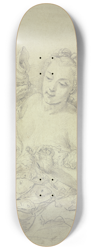 Cornelis De Wael - Mdchen mit Triton und Fischen 8.25 inch art skate deck