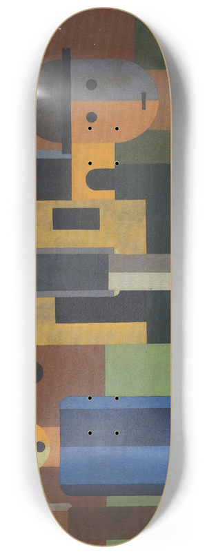 Franz Wilhelm Seiwert - Four Men in front of Factories 8.25 inch art skate deck