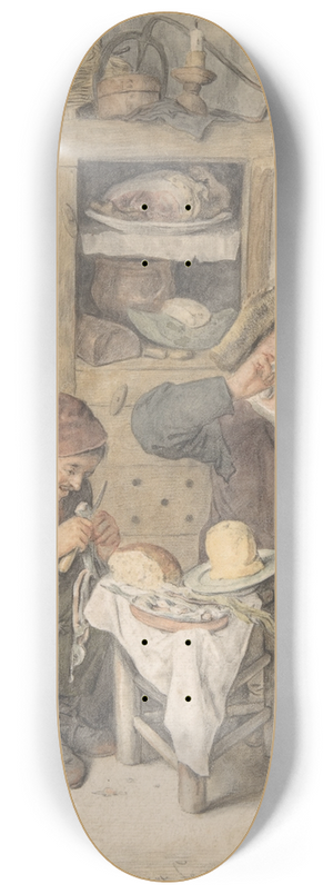 Cornelis Dusart - Kitchen Scene 8.25 inch art skate deck