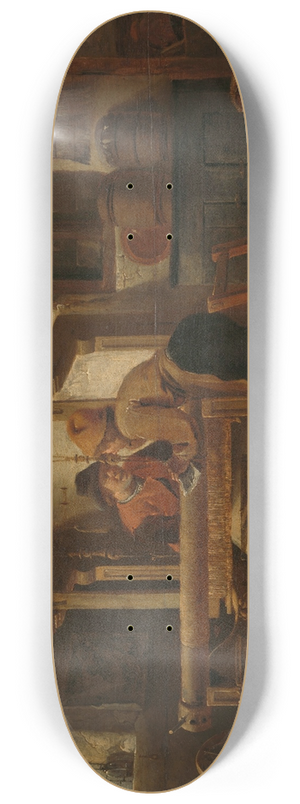 Cornelis Gerritsz Decker - Weavers Workshop 8.25 inch art skate deck