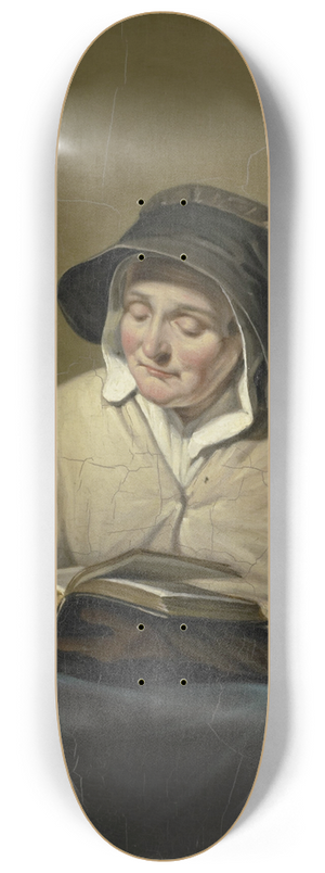 Cornelis Kruseman - Old Woman Reading 8.25 inch art skate deck