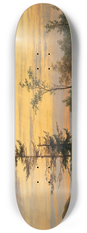 Cornelis Lieste - A Summer Evening on the Riverbank 8.25 inch art skate deck