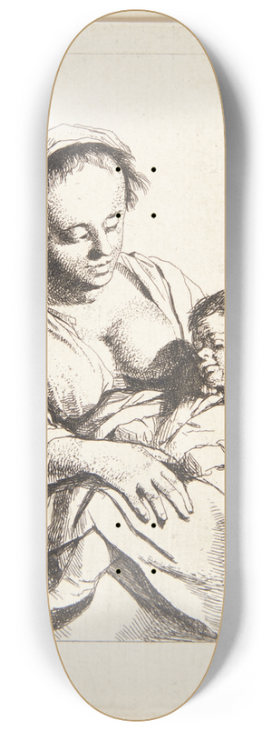 Cornelis Pietersz. Bega - En mor med sit barn 8.25 inch art skate deck