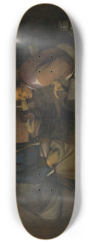 Cornelis Pietersz. Bega - Six Peasants In An Interior 8.25 inch art skate deck