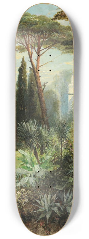 Franz Xaver Birkinger - A Romantic Castle Park in the South 8.25 inch art skate deck