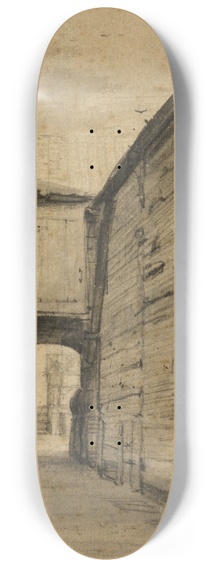 Cornelis Saftleven - Yard of an Old House 8.25 inch art skate deck