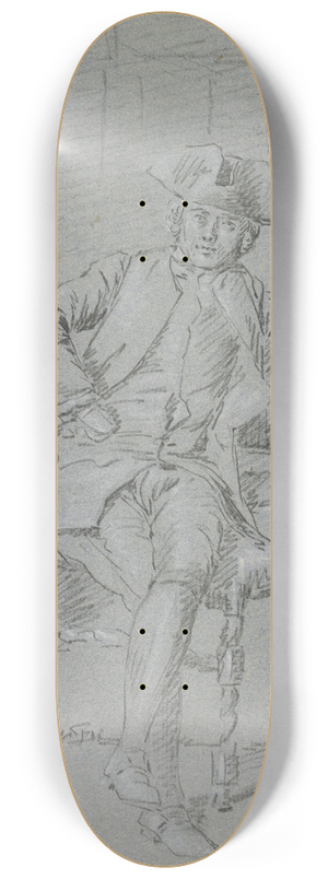 Cornelis Troost - A sitting cavalier 8.25 inch art skate deck