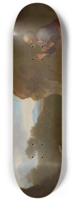 Cornelis Van Poelenburch - Elijah fed by the raven 8.25 inch art skate deck