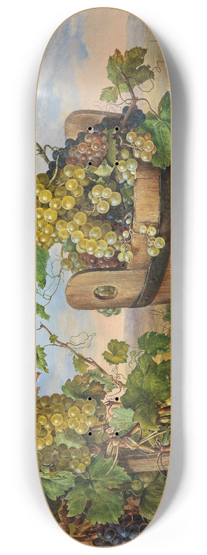Franz Xaver Petter - Stillleben mit Weintrauben und Pistole 8.25 inch art skate deck