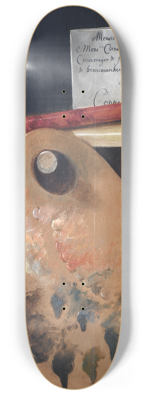 Cornelius Norbertus Gijsbrechts - Cut-Out Trompe Loeil Easel With Fruit Piece 8.25 inch art skate deck