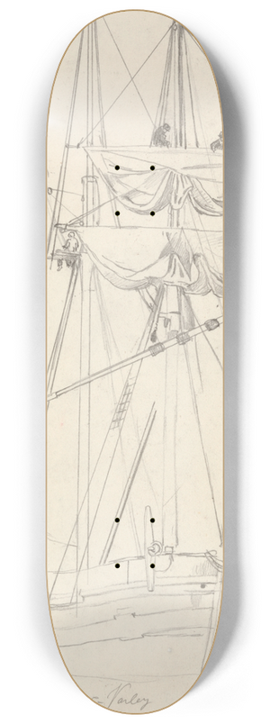Cornelius Varley - Ship Study 8.25 inch art skate deck