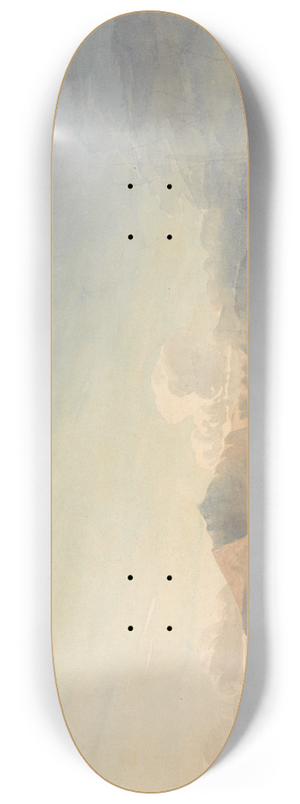Cornelius Varley - Study near Harlech Castle 8.25 inch art skate deck