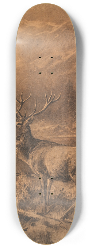Franz Xaver von Pausinger - Hirsch vor Gebirgslandschaft 8.25 inch art skate deck