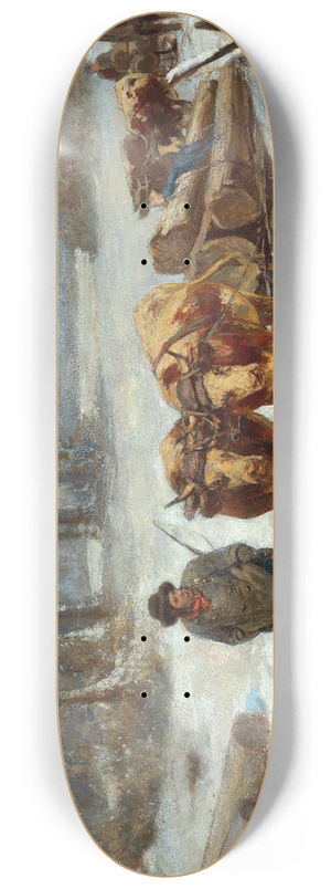 Franz Xaver von Pausinger - Loggers in Winter 8.25 inch art skate deck