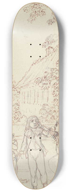 Daniel Nikolaus Chodowiecki - Drei Jungen an einer Gartenmauer 8.25 inch art skate deck