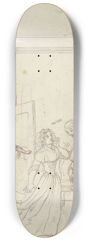 Daniel Nikolaus Chodowiecki - Lovelace steht rechts hinter einem Tisch 8.25 inch art skate deck