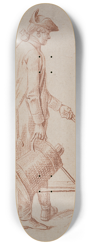 Daniel Nikolaus Chodowiecki - Man with watering can 8.25 inch art skate deck