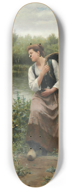 Daniel Ridgway Knight - A Woman with a Basket 8.25 inch art skate deck