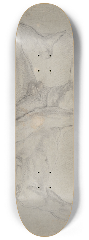 Daniel Seiter - Study of a Kneeling Nude Male Figure 8.25 inch art skate deck