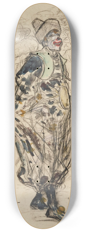 Frdric Houbron - Clown dans la rue, un jour de mardi-gras 8.25 inch art skate deck