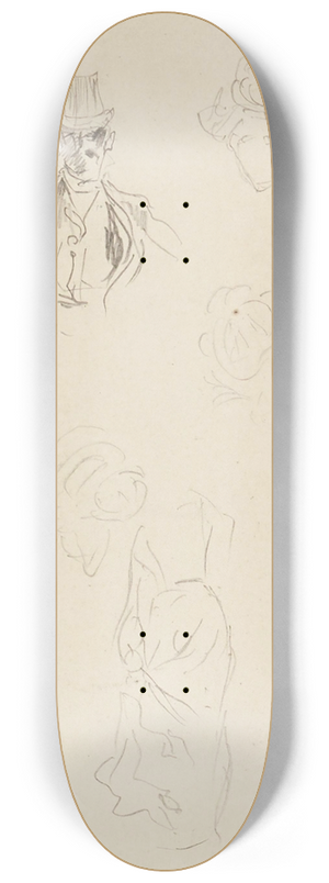 Frdric Houbron - Croquis de parisiens 8.25 inch art skate deck