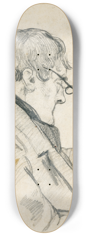 David Bles - Man reading a newspaper 8.25 inch art skate deck