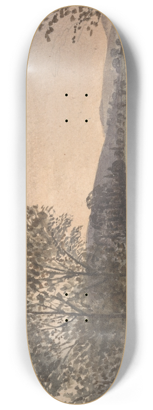 David Charles Read - Landscape with Trees: a River in the Background 8.25 inch art skate deck
