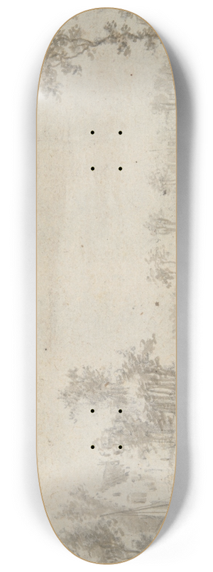 David Colijns - River with house and rowboat 8.25 inch art skate deck