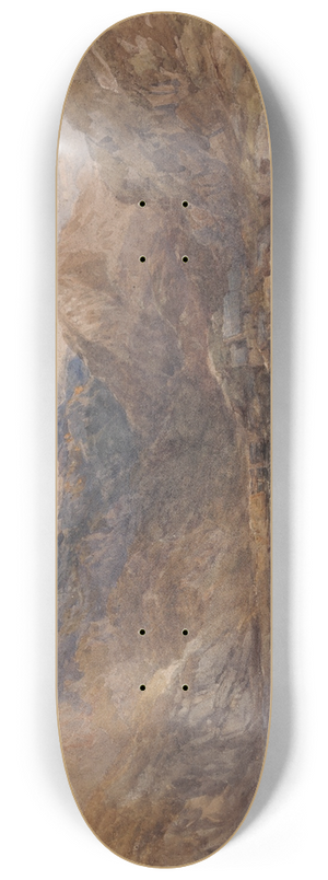 David Cox - River Landscape in Wales 8.25 inch art skate deck