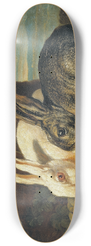 David de Coninck - Two Rabbits 8.25 inch art skate deck