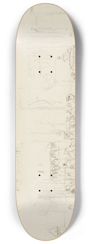 Frdric Houbron - Personnages et calches sur un boulevard 8.25 inch art skate deck