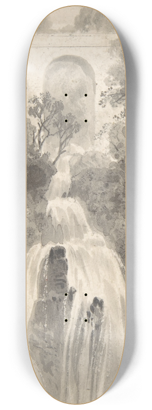 David Octavius Hill - View of a Waterfall 8.25 inch art skate deck