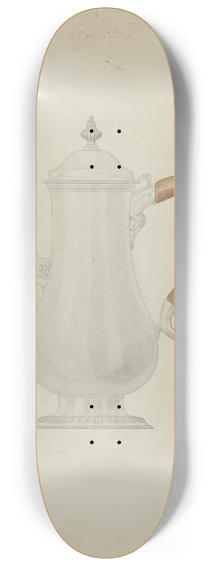 David P Willoughby - Silver Teapot 8.25 inch art skate deck
